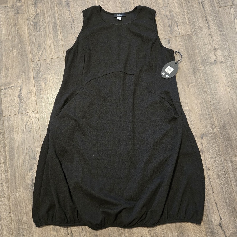 Ever Sassy Sz XL NWT Sleeveless Cocoon Dress Lagenlook Front Pocket Elastic Hem